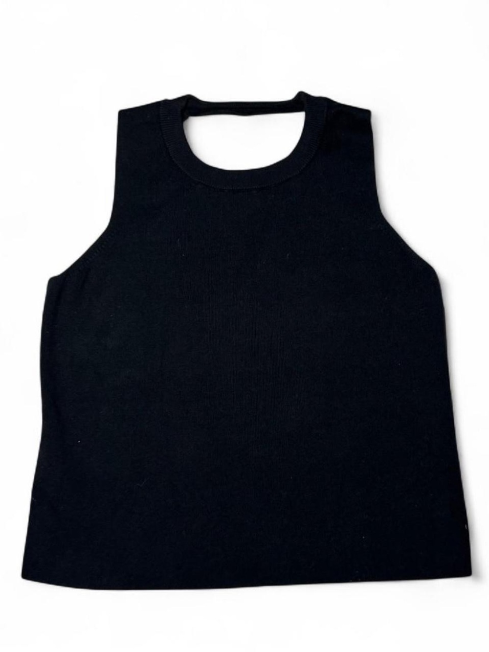 Banana Republic Black thick basic tank top with keyhole open back size medium🪐